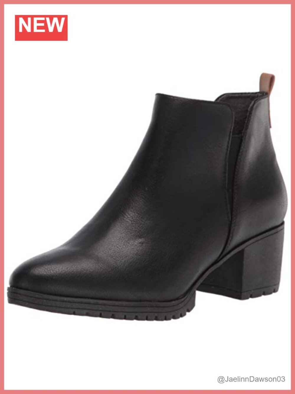 Women's Ankle Booties Slip On Block Heel Faux Leather Sustainable